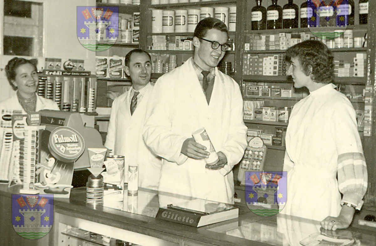 Das „Aesculap-Team”: Elsa Berg, Egon Lerg, Hermann Hintze und Ruth Behrens (v.l., ca. 1958)